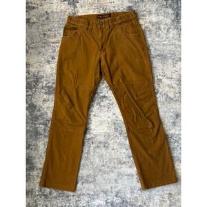 Walls Ditchdigger Work Pants 34x32 Brown Double Knee Grunge Stretch Canvas